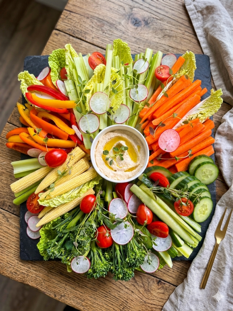 Crudités and Hummus platter